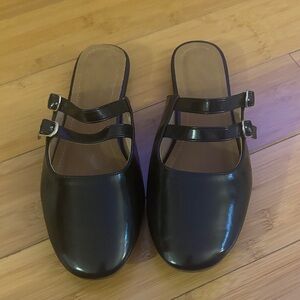 Chic Black Double-Strap Women's Mules
